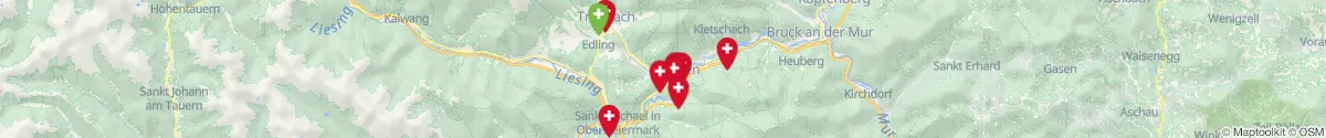 Kartenansicht für Apotheken-Notdienste in der Nähe von Traboch (Leoben, Steiermark)
